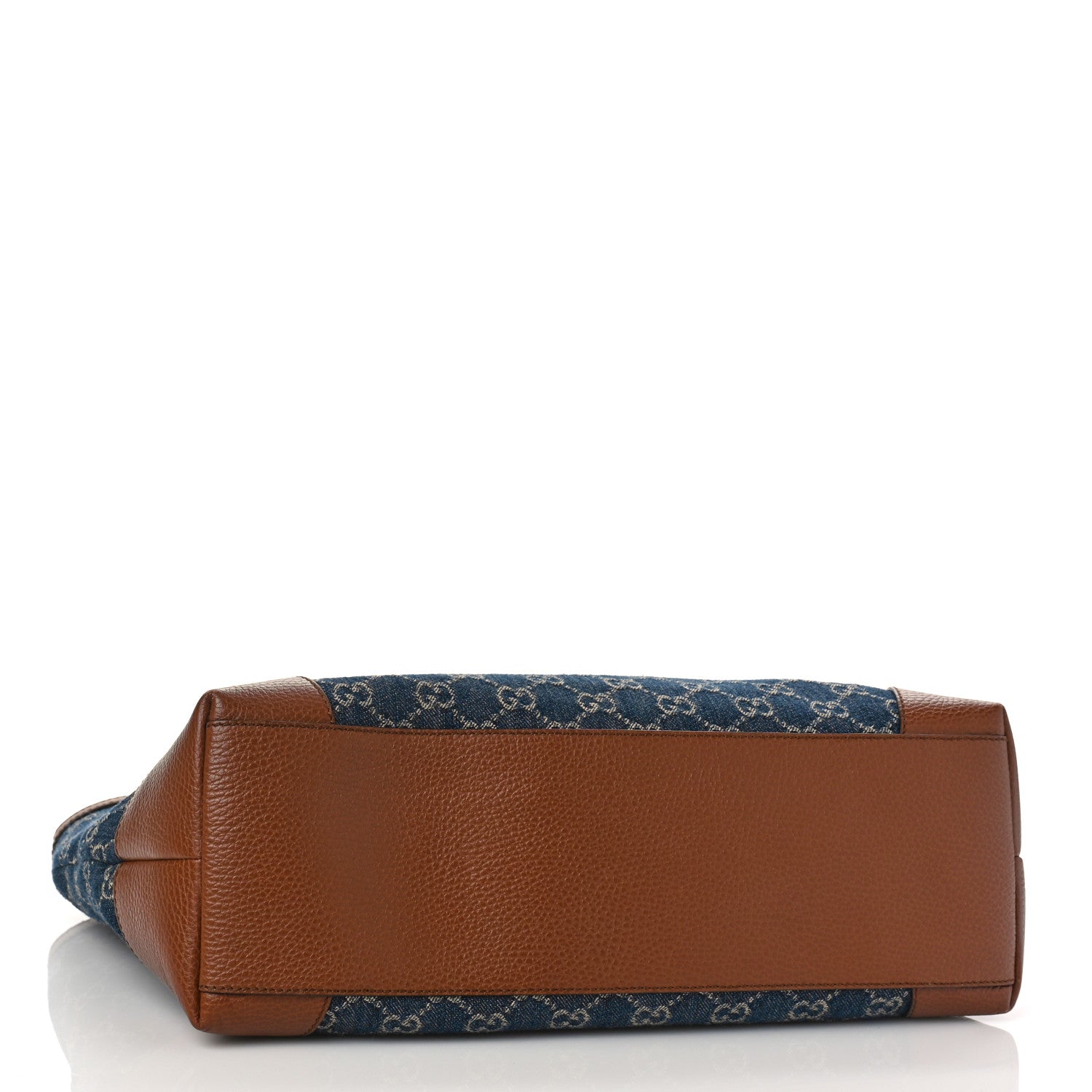 Gucci New Denim GG Monogram Medium Ophidia Shopping Tote Blue Tea Cuir 4 of 9