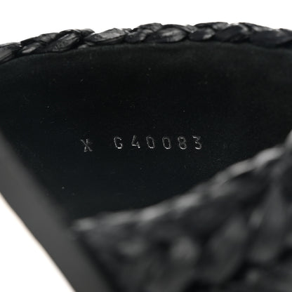 Chanel Raffia Crystal CC Mules Sandals 39 Black 8 of 10