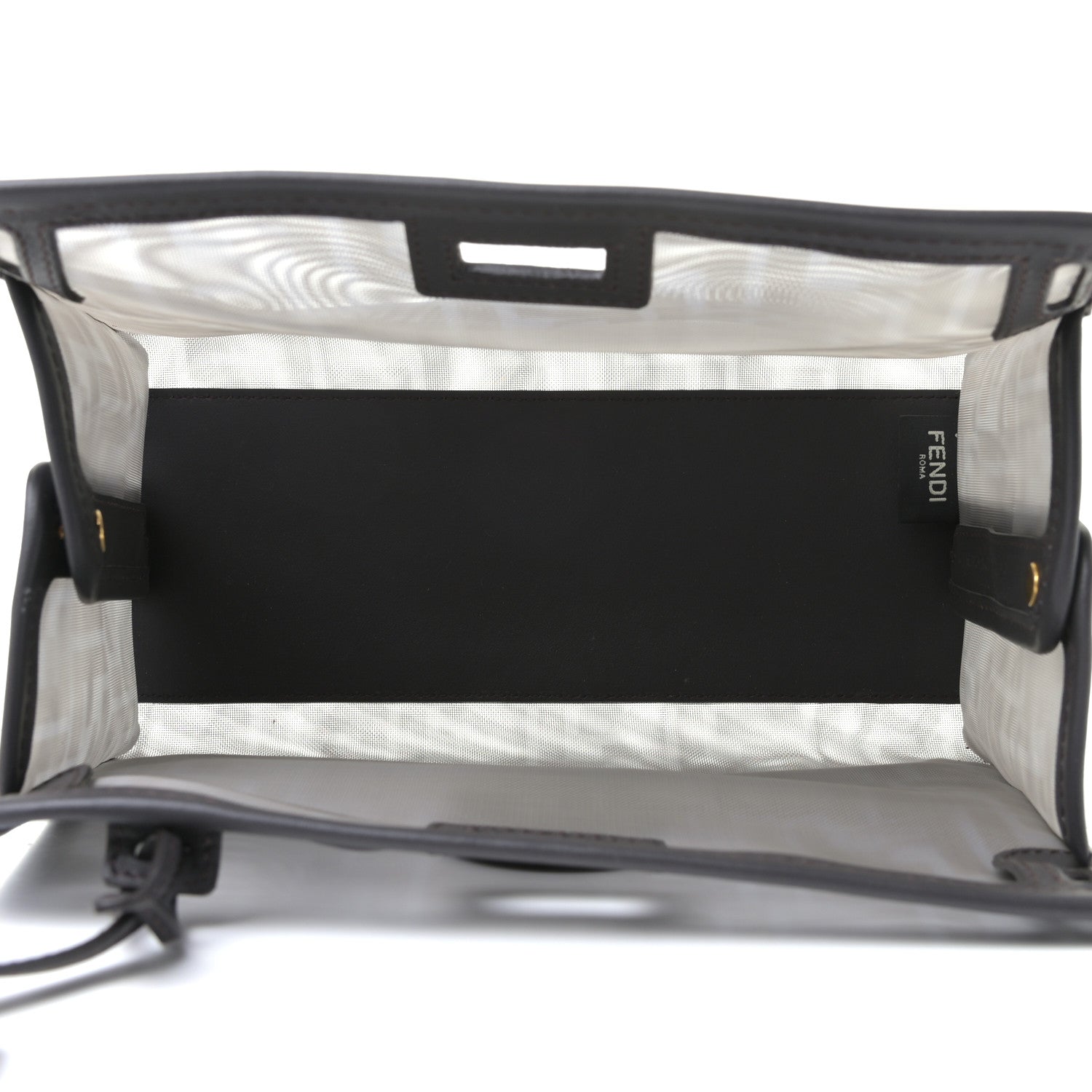 Fendi Mesh Vitello Century FF 1974 Mini Peekaboo Defender Cover Azzurro Black Ebano 4 of 4