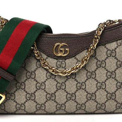 Gucci GG Supreme Monogram Textured Dollar Calfskin Web Small Ophidia GG Handbag Beige Ebony New Acero 8 of 10