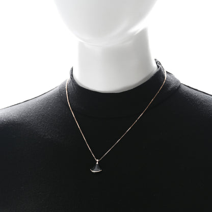 Bulgari 18K Rose Gold Diamond Black Onyx Divas' Dream Pendant Necklace 2 of 6