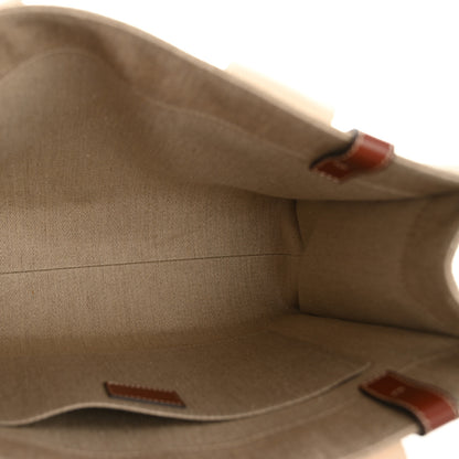Chloe Linen Calfskin Medium Woody Ribbon Tote White Brown 5 of 11