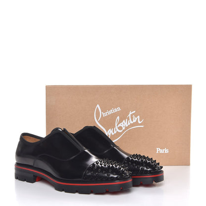 Christian Louboutin Mens Abrasiva Calfskin Alpha Point Laceless Flat Balmorals 42 Black 8 of 8