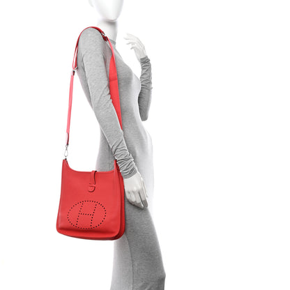 Hermes Taurillon Clemence Evelyne III PM Rouge Pivoine 2 of 10