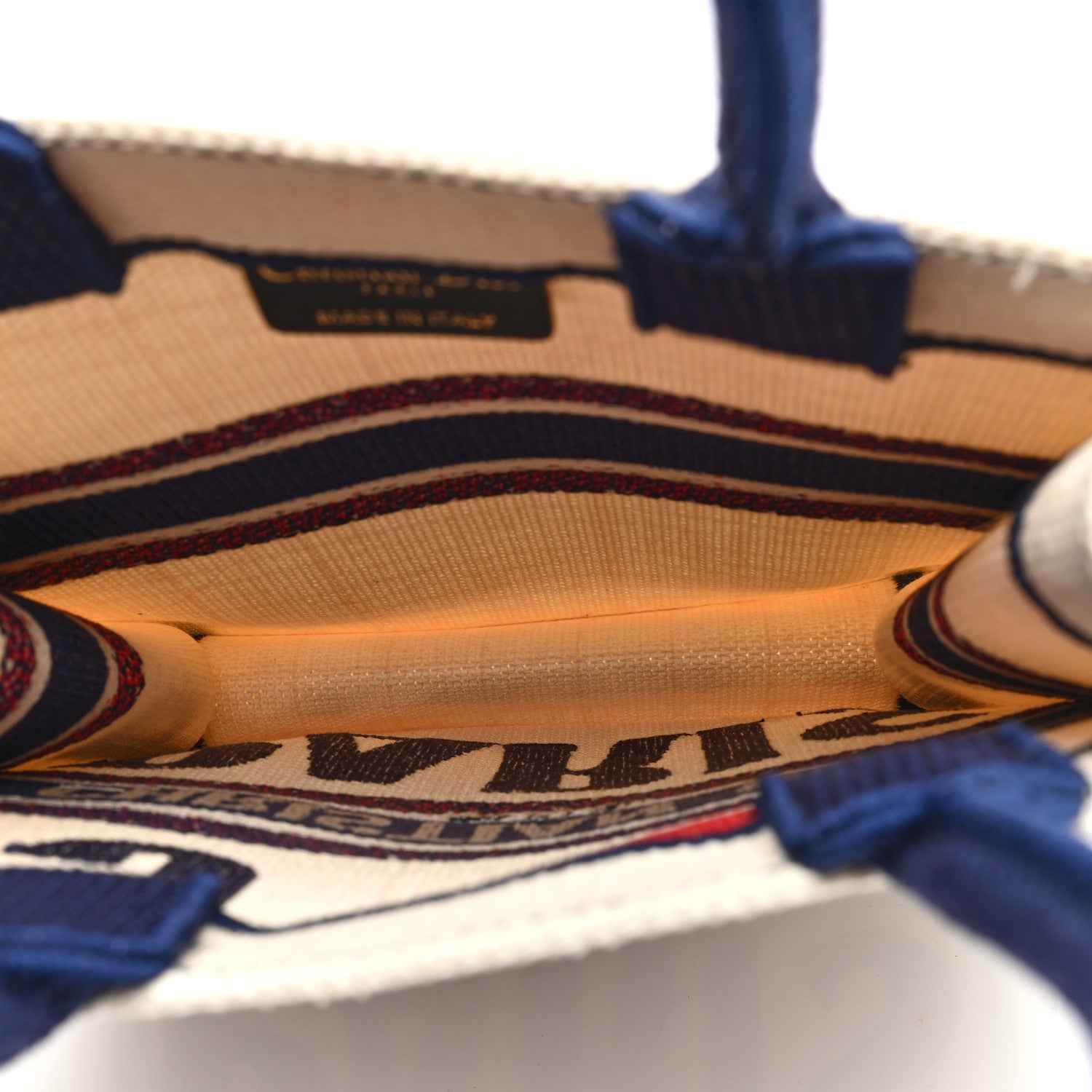 Christian Dior Canvas Embroidered Vertical Book Tote White 5 of 10