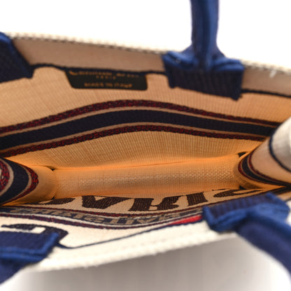 Christian Dior Canvas Embroidered Vertical Book Tote White 5 of 10