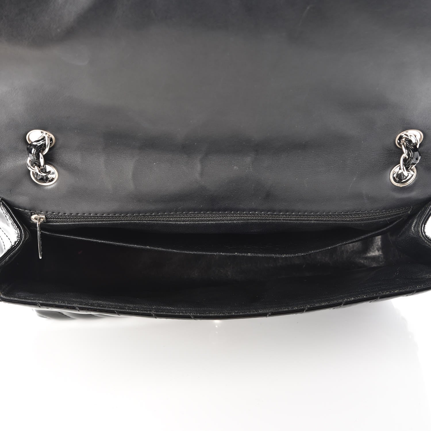 Chanel Patent Chevron Quilted Maxi Single Flap Black 6 of 9