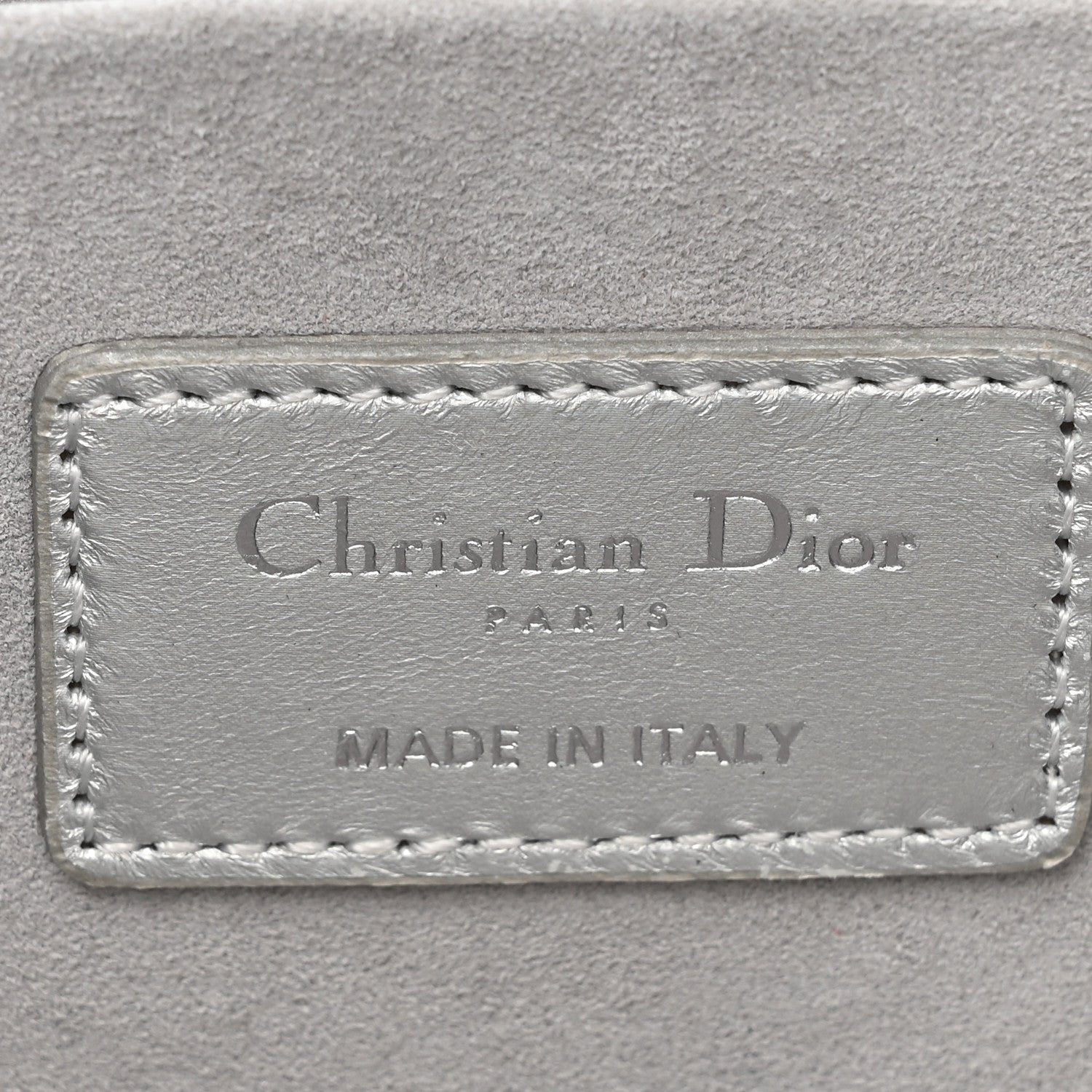 Christian Dior Metallic Lambskin Cannage Medium Lady D-Joy Silver 6 of 11
