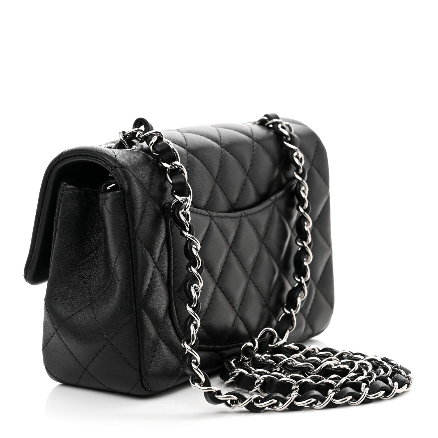 Chanel Lambskin Quilted Mini Rectangular Flap Black 3 of 10