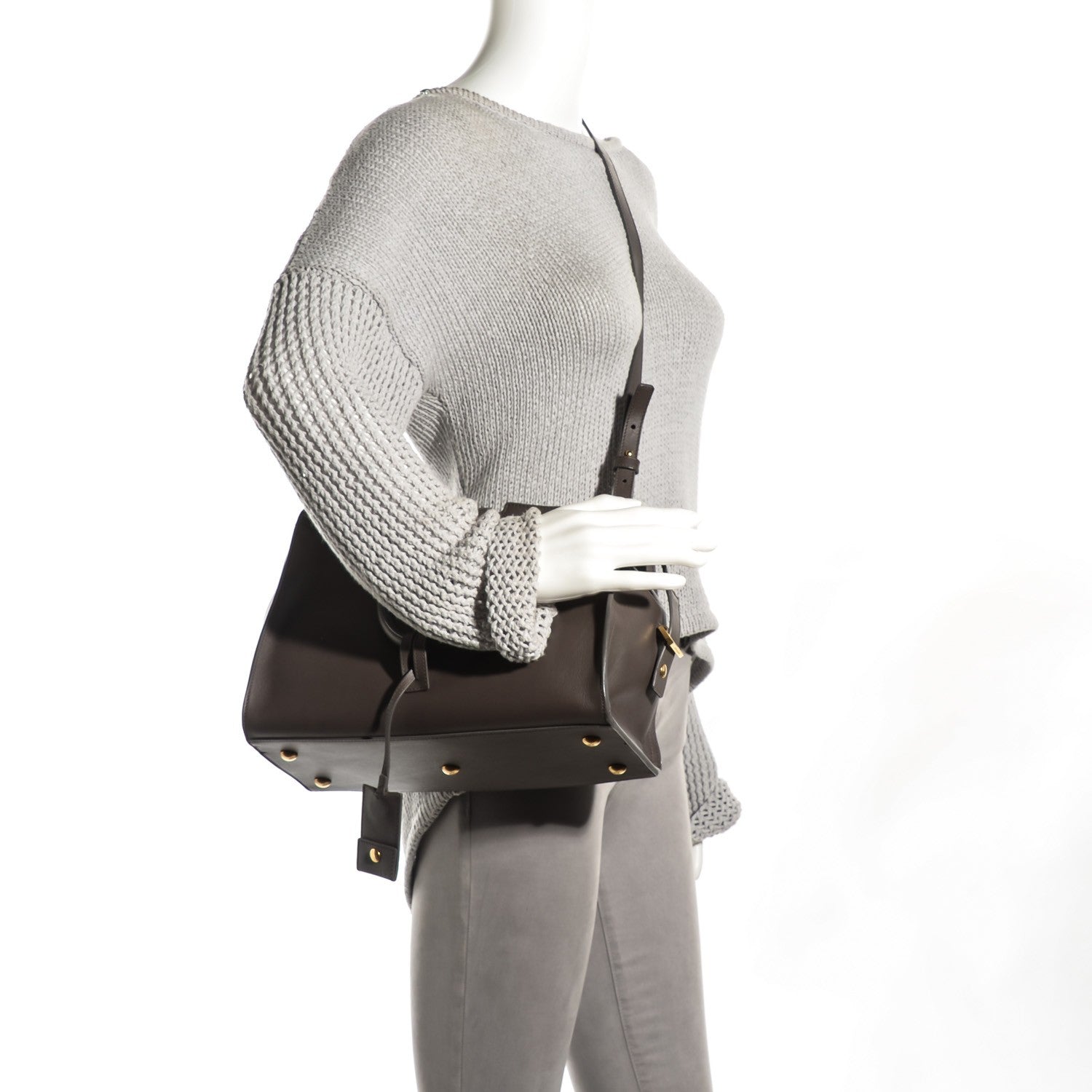 Saint Laurent Calfskin Small Classic Y Cabas Grey 2 of 9