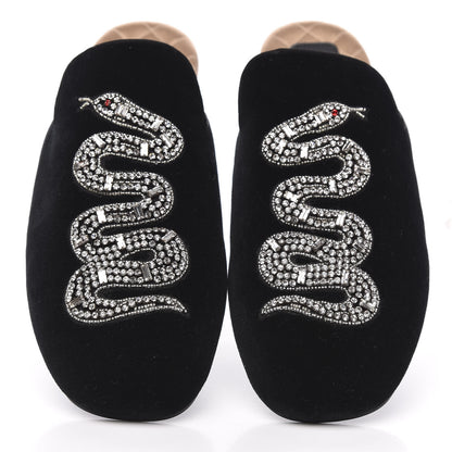 Gucci Velvet Embellished Evening Slipper 38 Black 5 of 9