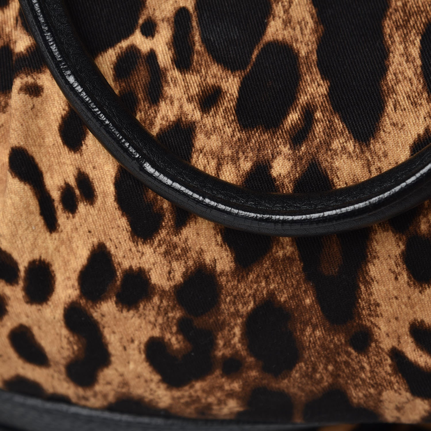 Dolce & Gabbana Leopard Print Canvas Calfskin Animalier Shoulder Bag Black 11 of 17