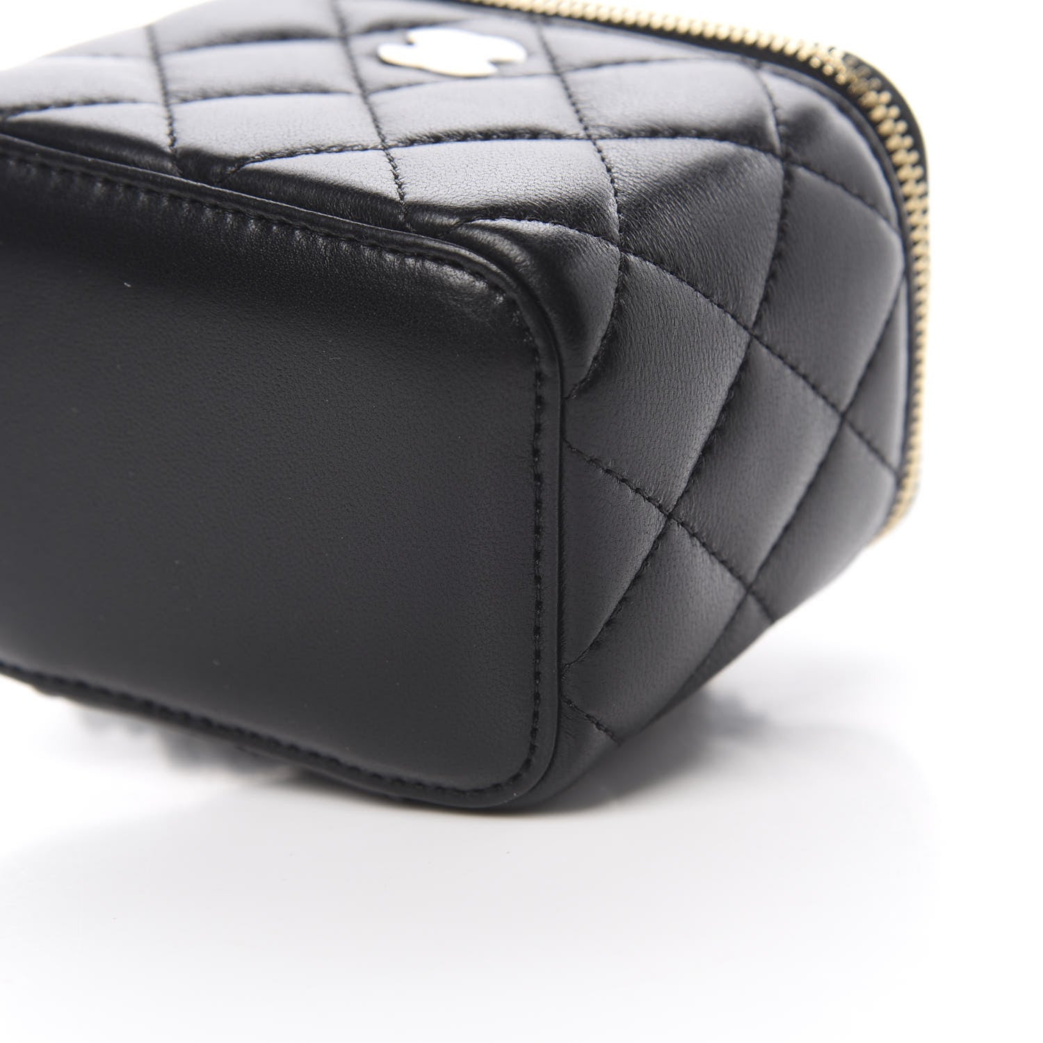 Chanel Lambskin Quilted Mini Vanity Case With Chain Black 10 of 11