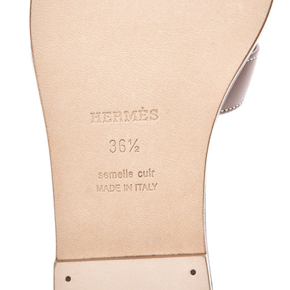 Hermes Box Calfskin Oran Sandals 36.5 Gold 9 of 12