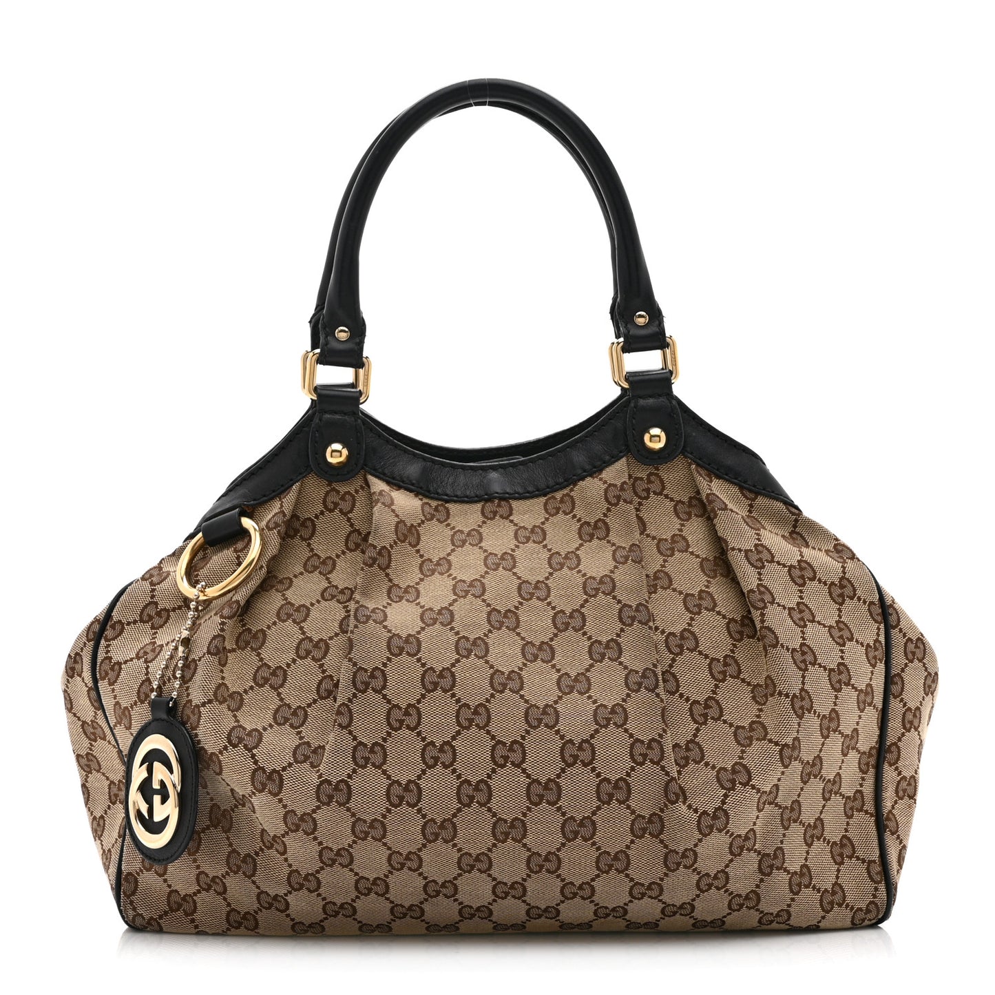 Monogram Medium Sukey Tote Beige Ebony Dark Brown