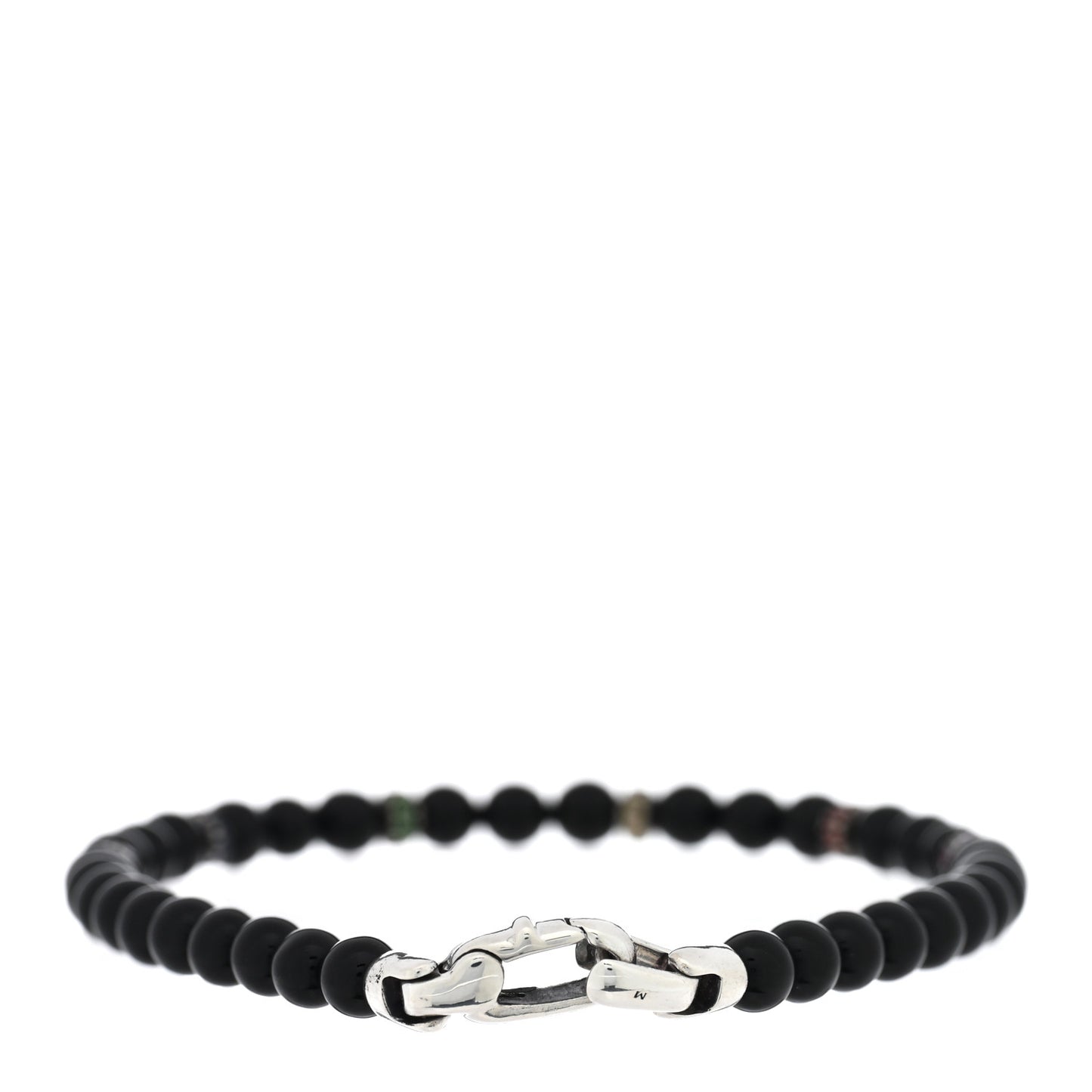 Sterling Silver Black Onyx Sapphire Ruby Black Onyx Garnet Spiritual Beads Rainbow Bracelet