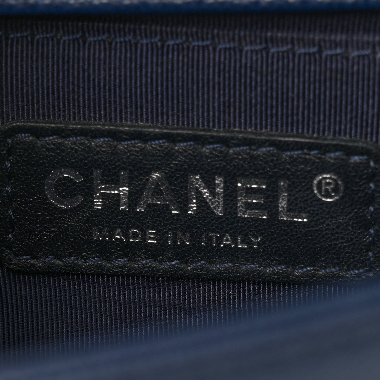 Chanel Caviar Chevron Quilted Small Boy Flap Navy Blue 6 of 13