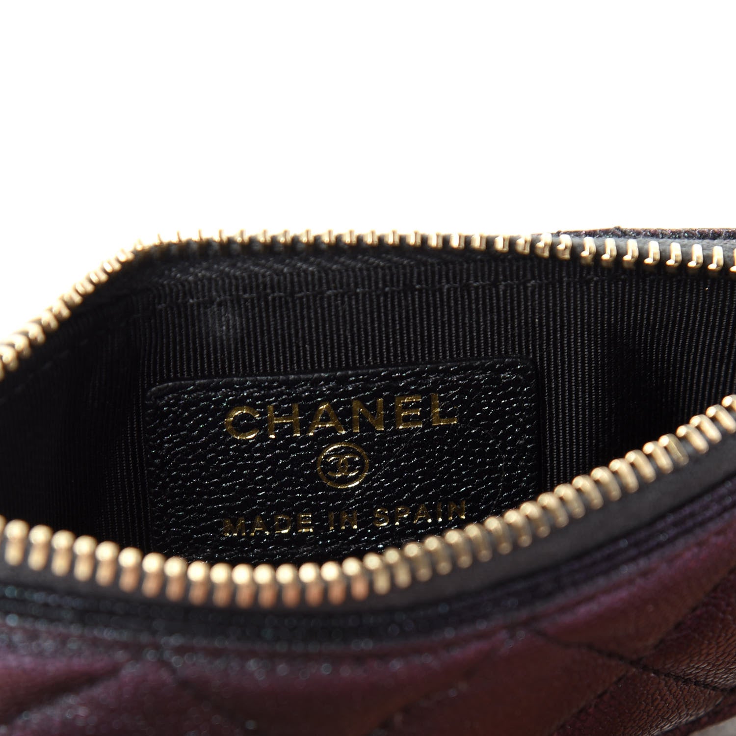 Chanel Iridescent Caviar Quilted Flap Zip Card Holder Black 6 of 8