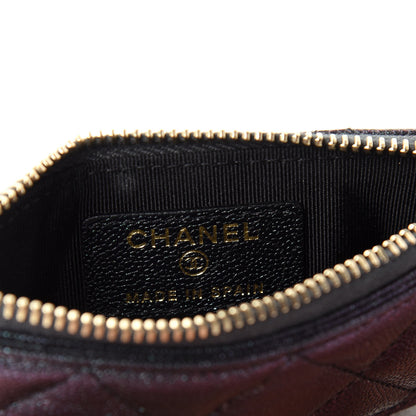 Chanel Iridescent Caviar Quilted Flap Zip Card Holder Black 6 of 8