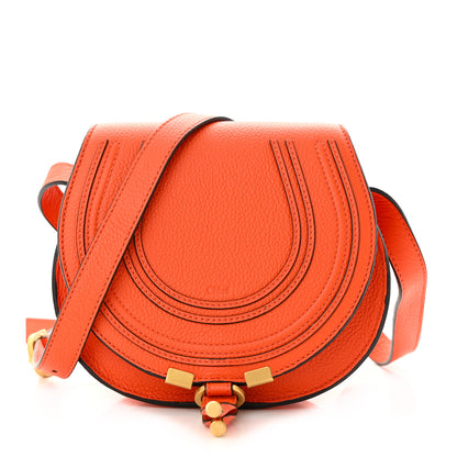 Chloe Grained Calfskin Small Marcie Saddle Bag Rusted Orange 1 of 11