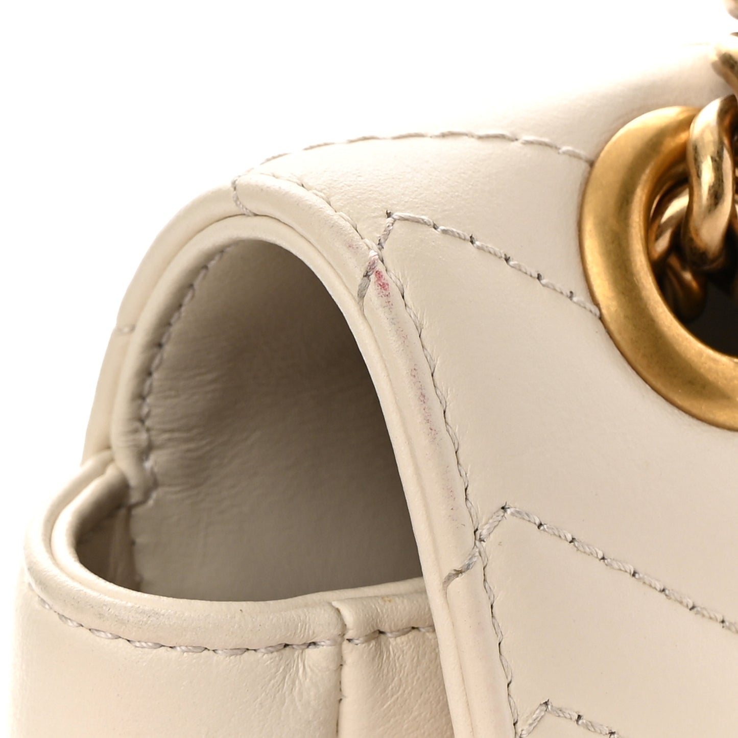 Calfskin Matelasse Small GG Marmont Shoulder Bag White