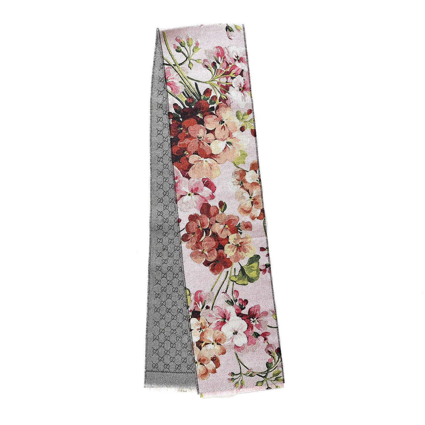 Wool GG Monogram Miniorophin Scarf Shell Pink