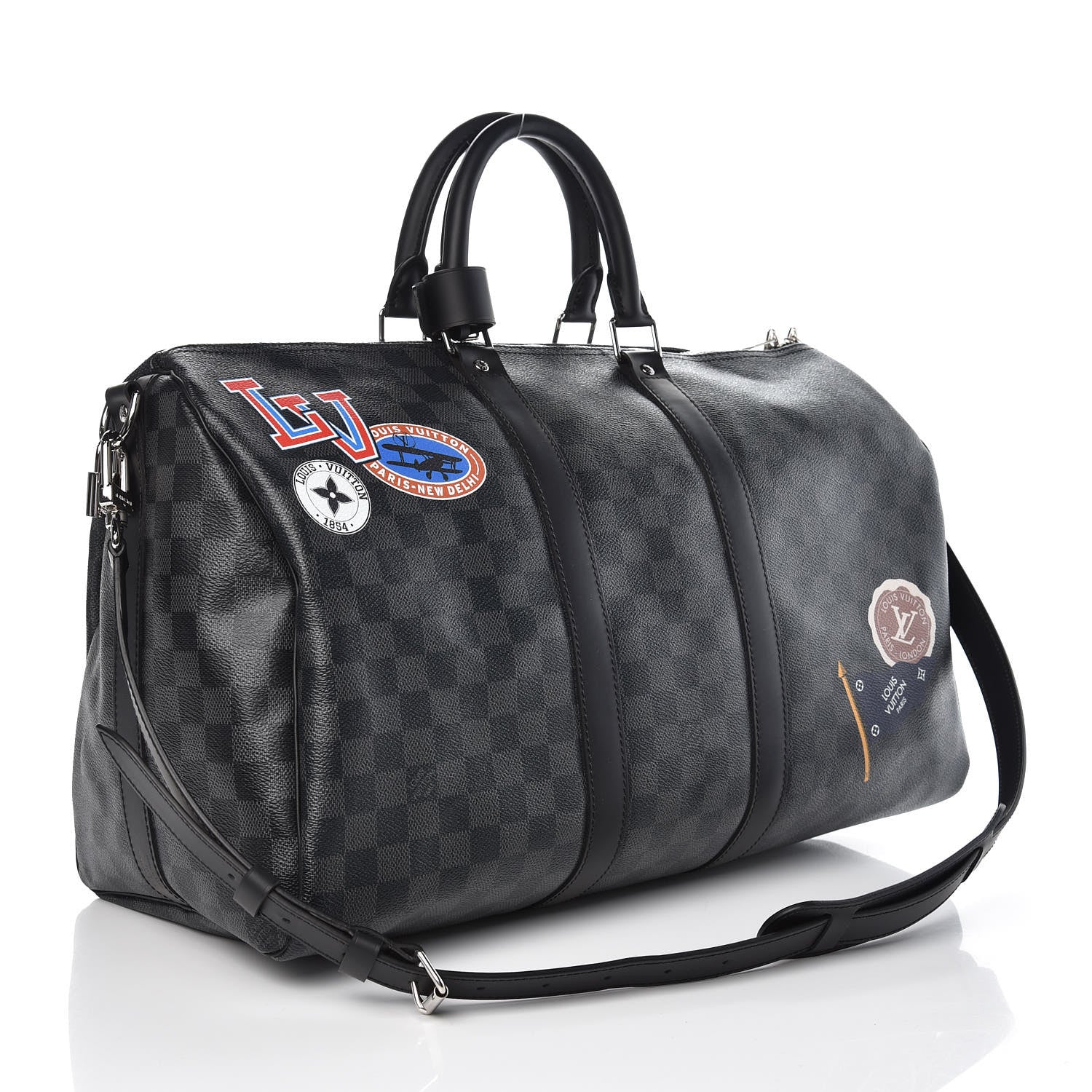 Louis Vuitton Damier Graphite LV League Keepall Bandouliere 45 3 of 7