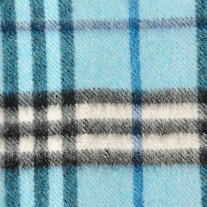 Burberry Cashmere Nova Check Fringe Scarf Blue 5 of 6