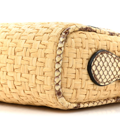 Gucci Raffia Elaphe Mini Ophidia Shoulder Bag Natural Cream Brown 8 of 9