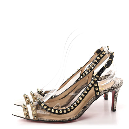 Christian Louboutin Patent Cosmo PVC Manovra 70 Pumps 37.5 White Smoke 3 of 14