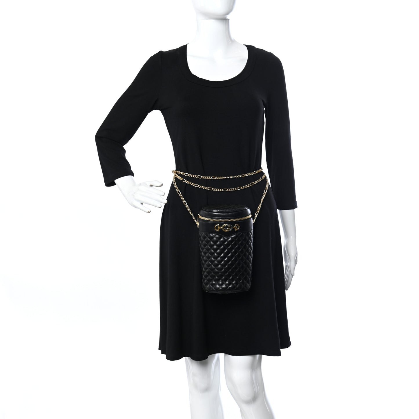 Calfskin Trapuntata Zumi Belt Bag Black