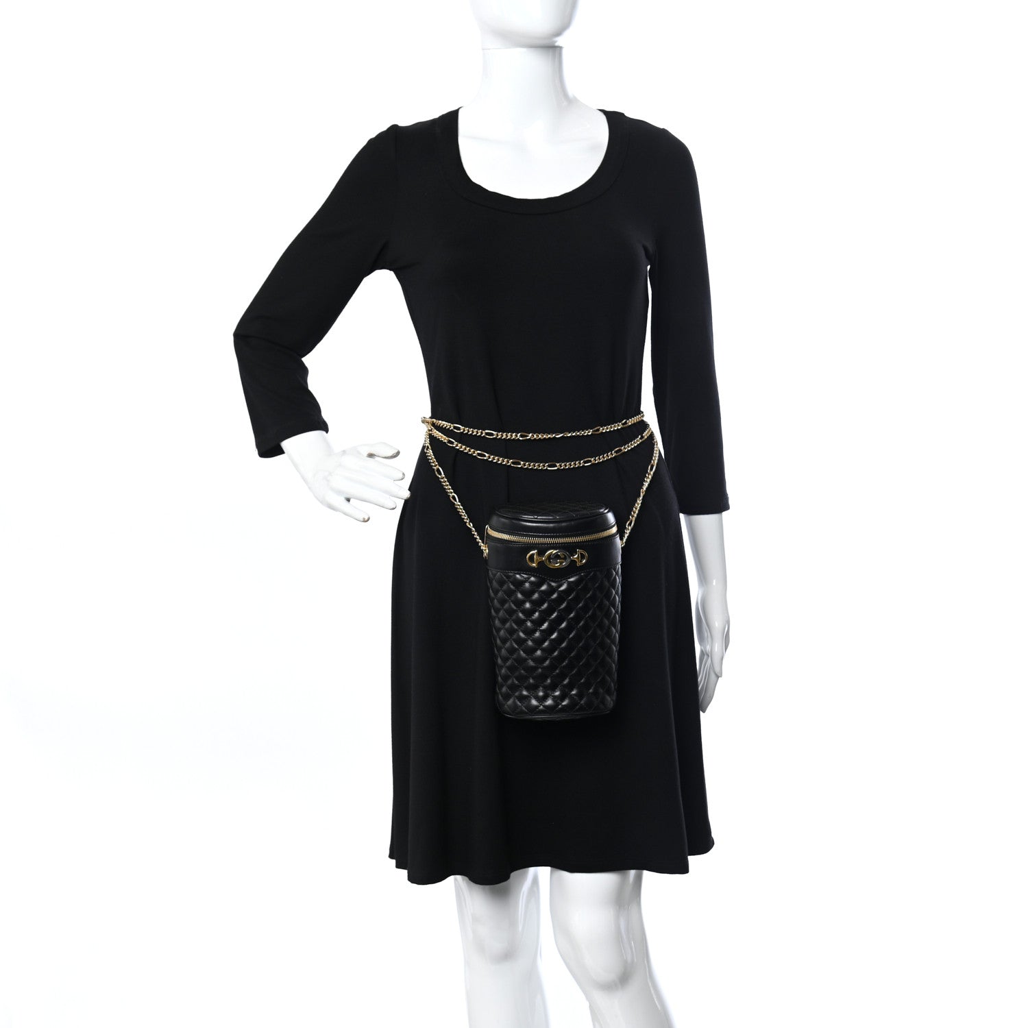Gucci Calfskin Trapuntata Zumi Belt Bag Black 2 of 10