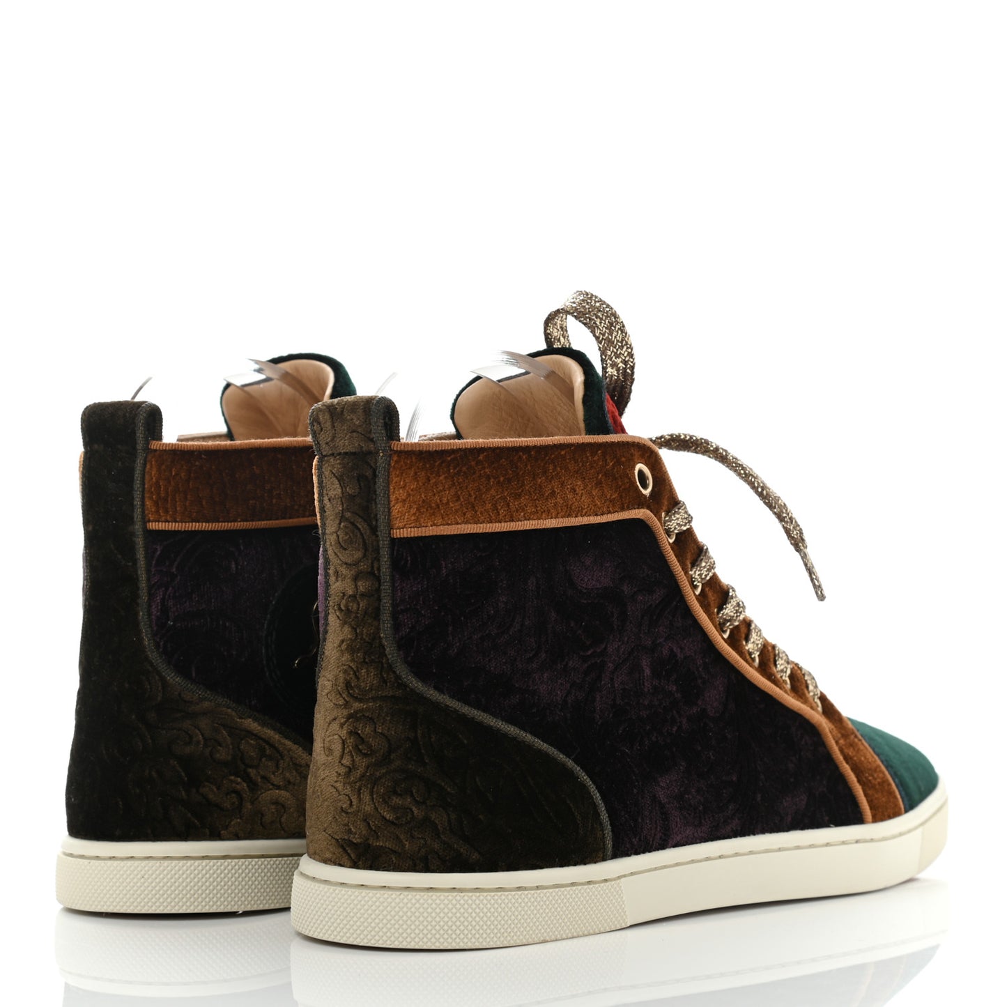 Velvet Stamp Floral Orlato High Top Flat Sneakers 37