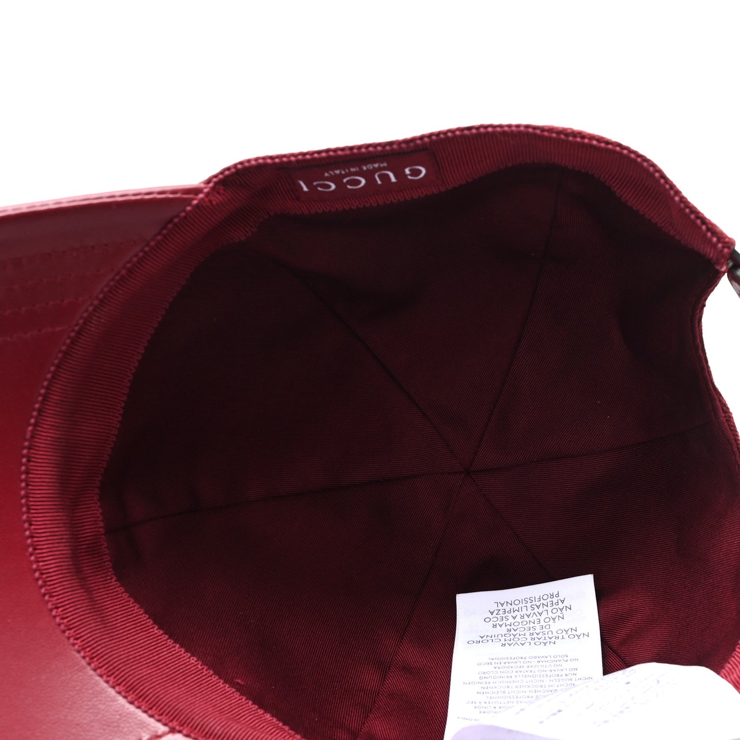 Calfskin New Canvas GG Monogram Baseball Hat L Bordeaux