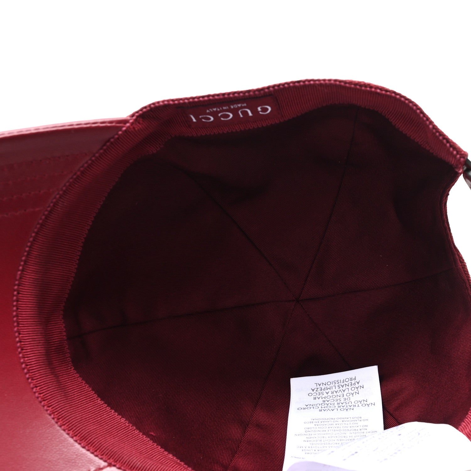 Gucci Calfskin New Canvas GG Monogram Baseball Hat L Bordeaux 7 of 11