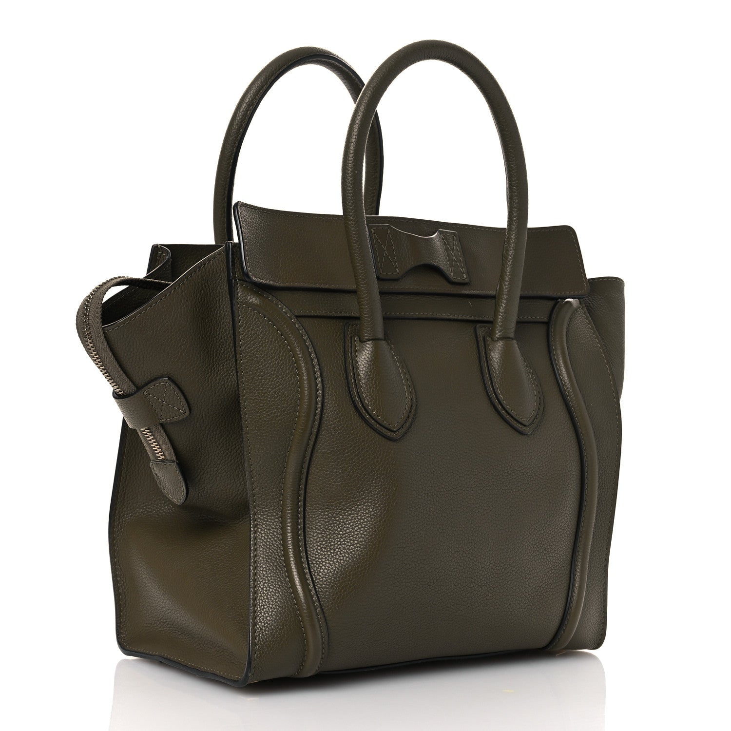Celine Drummed Calfskin Mini Luggage Souris 3 of 11