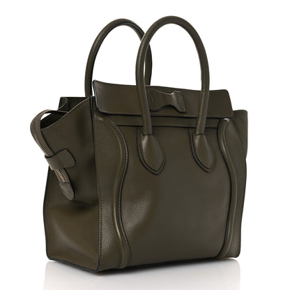 Celine Drummed Calfskin Mini Luggage Souris 3 of 11