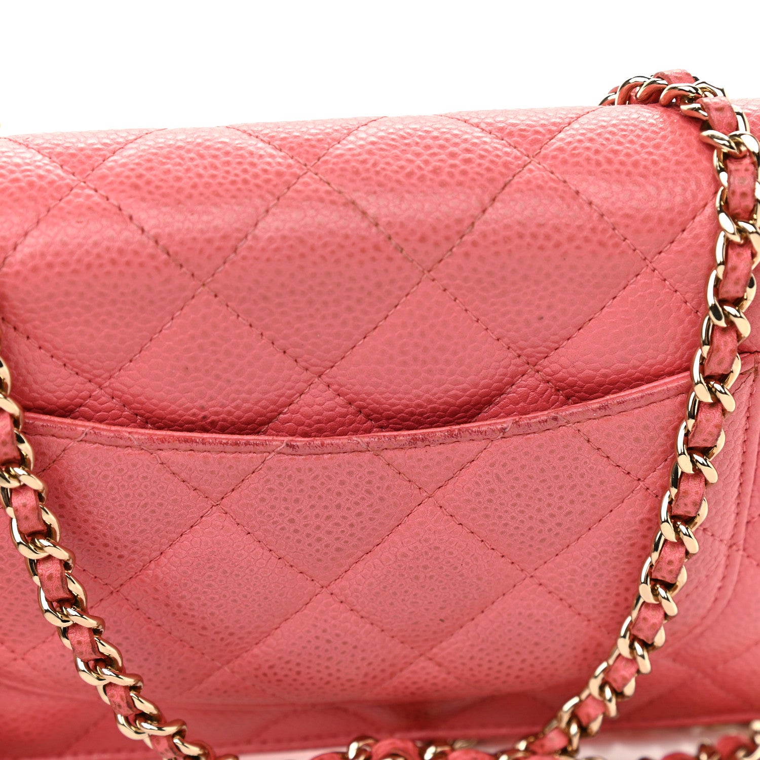 Chanel Caviar Quilted Wallet on Chain WOC Pink 12 of 13
