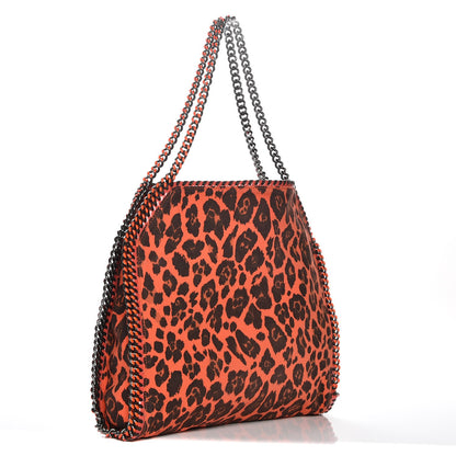 Stella McCartney Linen Leopard Small Falabella Tote Vermillion Black 3 of 9
