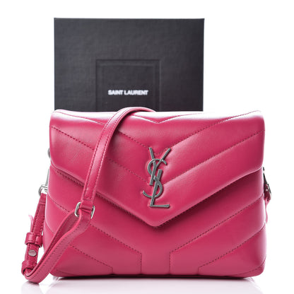 Saint Laurent Calfskin Y Quilted Monogram Toy Loulou Crossbody Bag Freesia 10 of 10