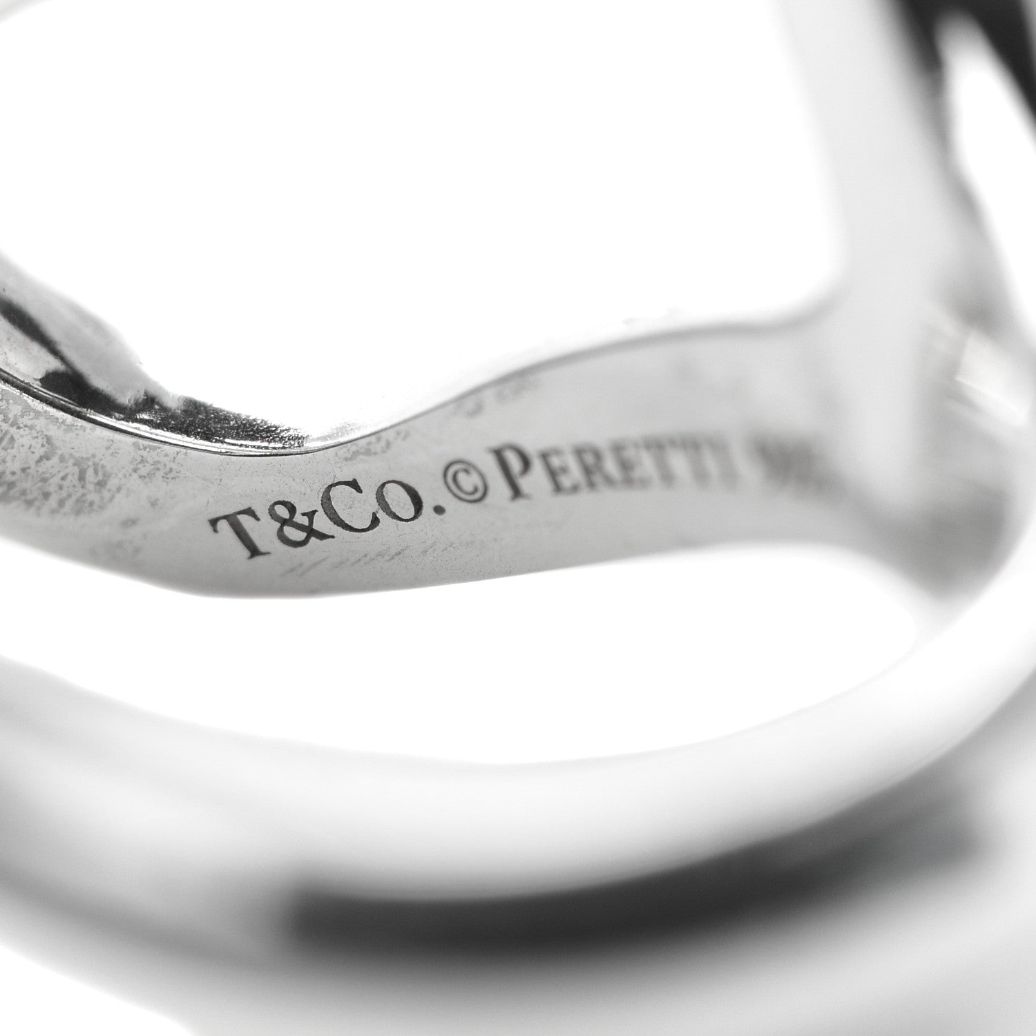 Tiffany Sterling Silver Elsa Peretti Open Heart Ring 48 4.5 4 of 5