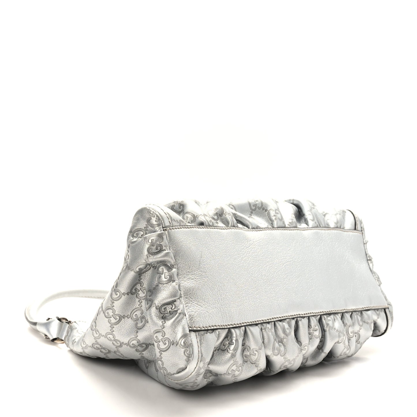 Metallic Guccissima Medium D Gold Hobo Silver
