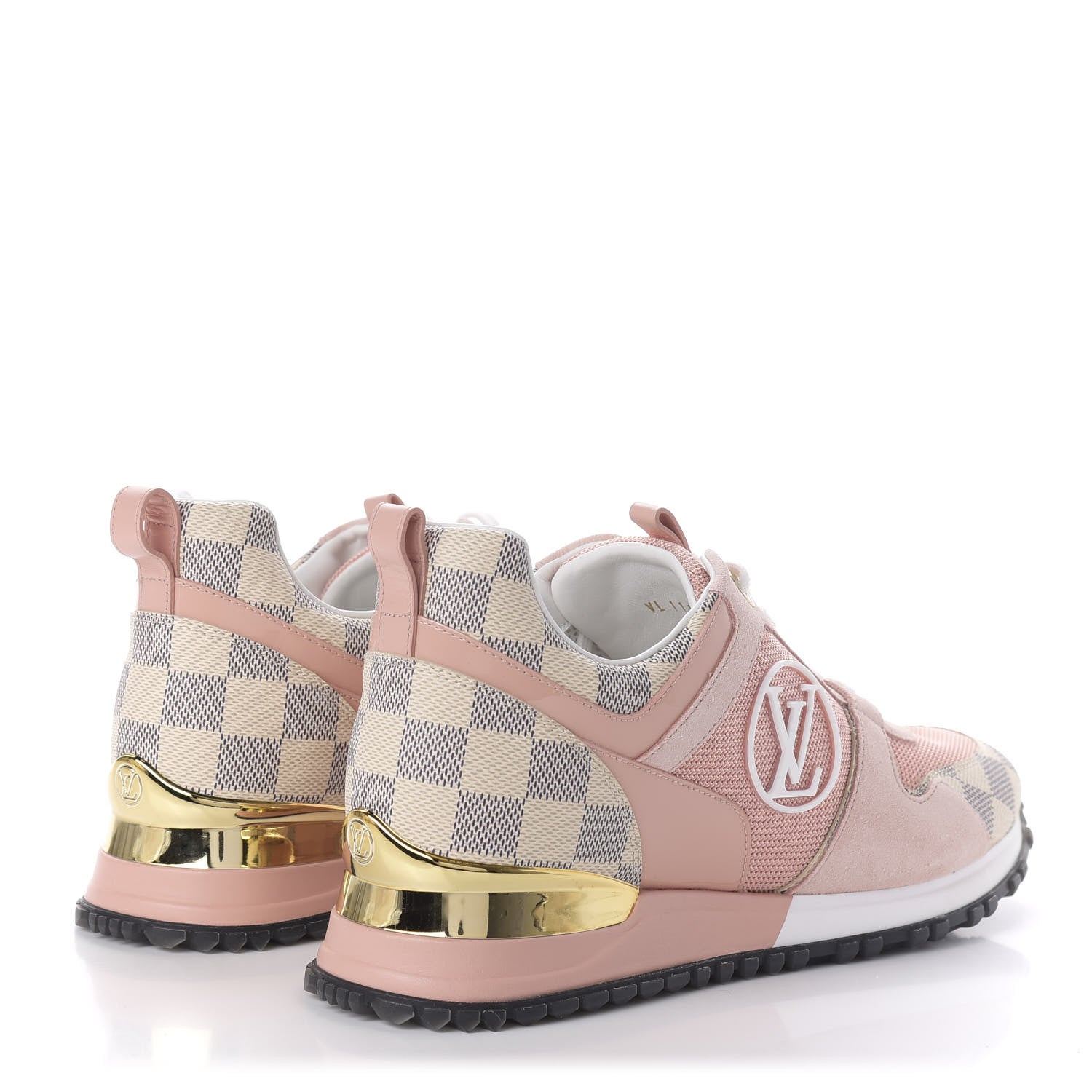 Louis Vuitton Suede Damier Azur Run Away Sneakers 38 Pink 4 of 8