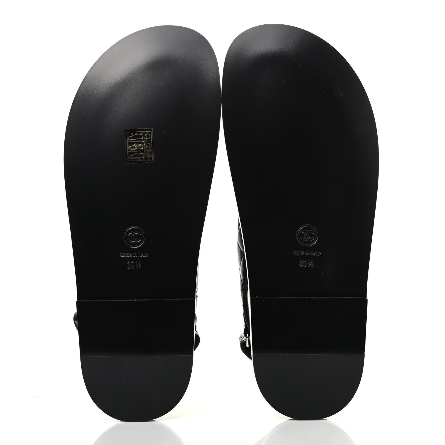 Chanel Lambskin Velcro Dad Sandals 39.5 So Black 4 of 4