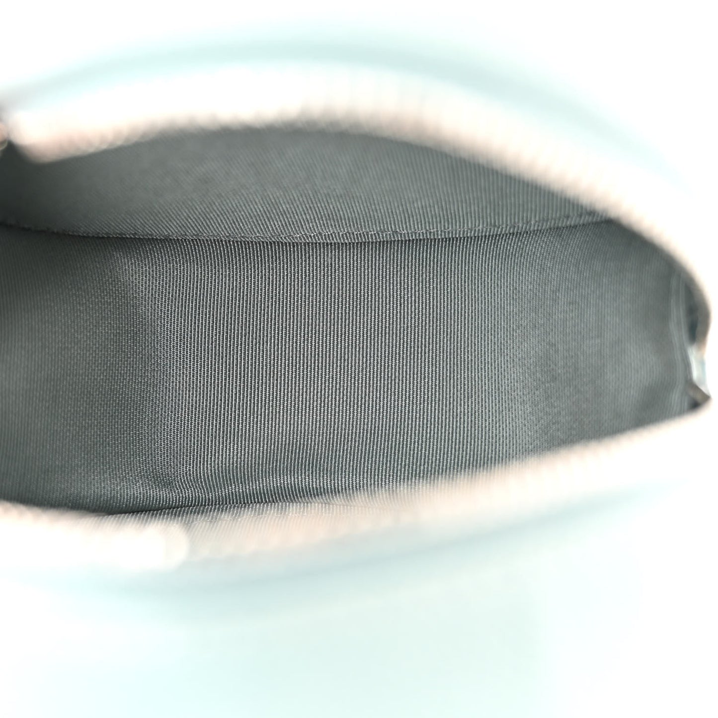 Caviar Quilted Round Clutch With Chain Light Blue