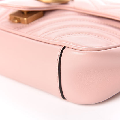 Gucci Calfskin Matelasse Mini GG Marmont Shoulder Bag Perfect Pink 12 of 12