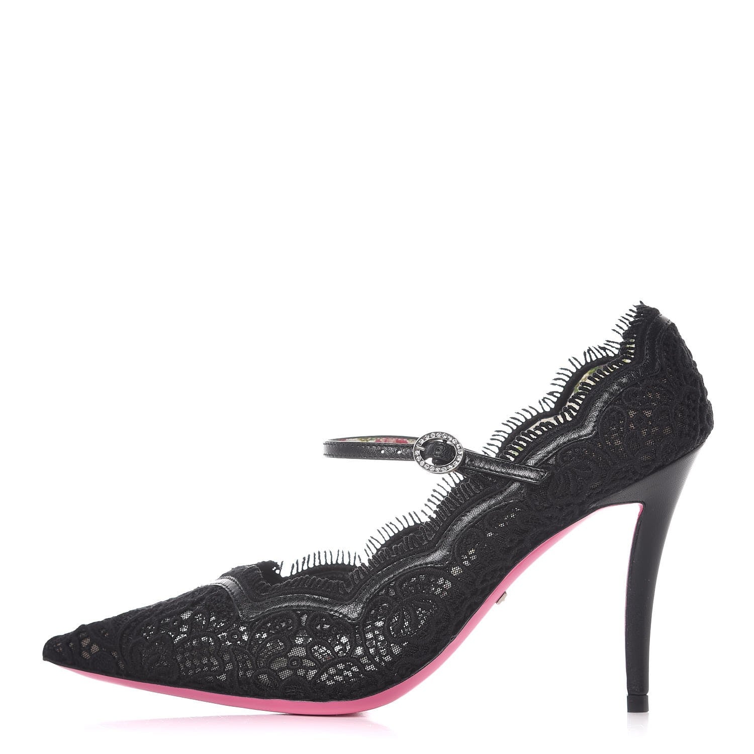 Gucci Lace Pizzo Venice Pumps 36.5 Black 8 of 15