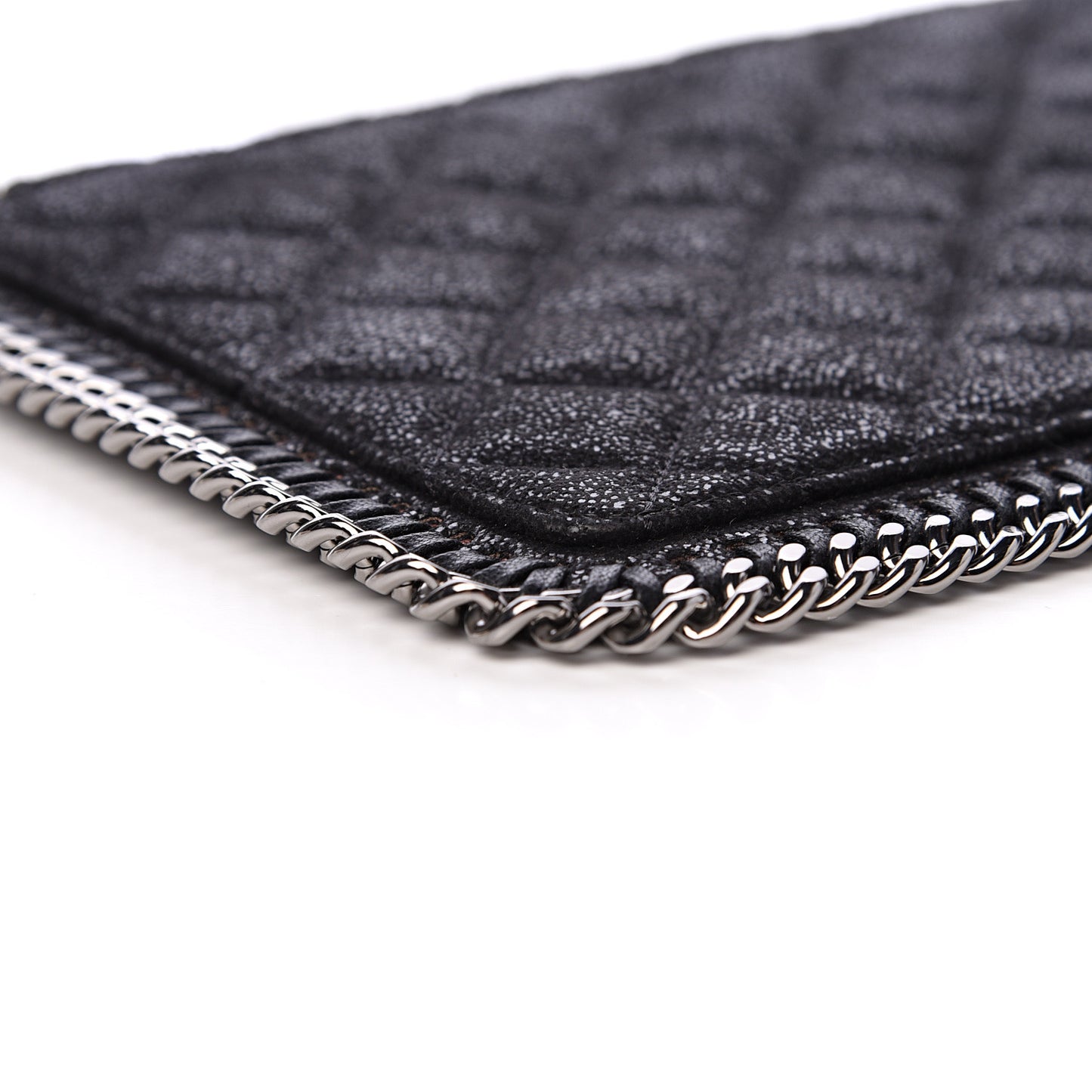Shaggy Deer Quilted Falabella Wristlet Black