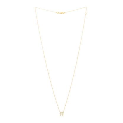 Roberto Coin 18K Yellow Gold Diamond Love Letter R Pendant Necklace 2 of 5