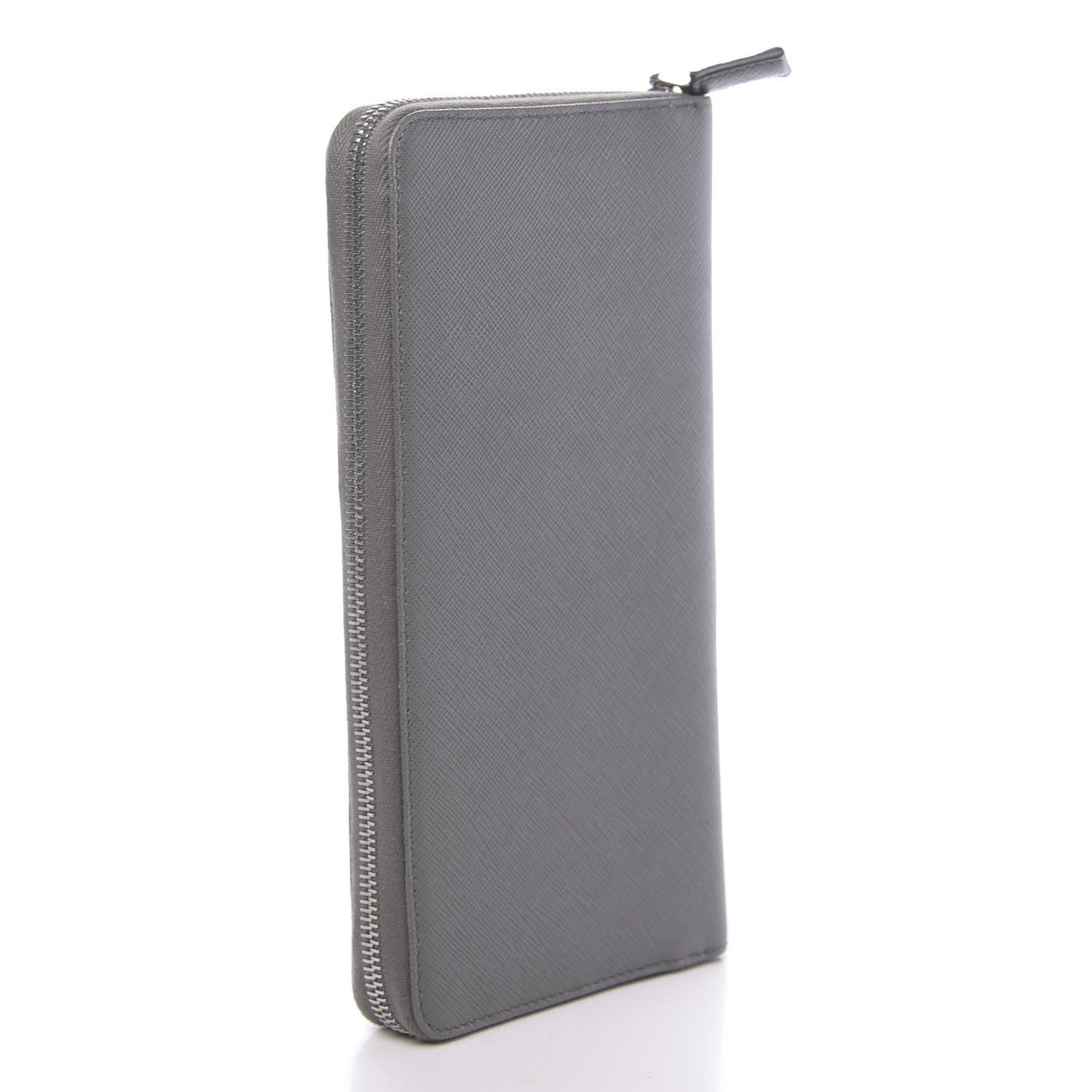 Saffiano Large Zip Around Travel Wallet Grey